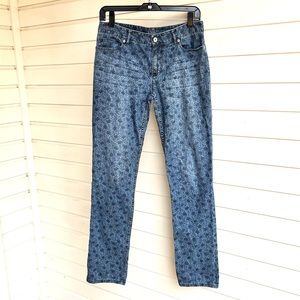 J.Jill authentic fit floral print stretch jeans size 2